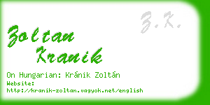 zoltan kranik business card